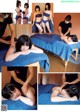 A woman getting a massage in a room.